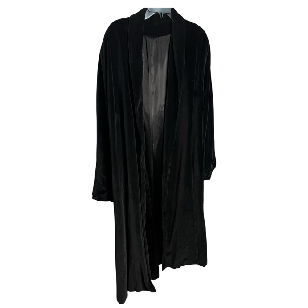 Vintage JL de Ball Velvet Swing Opera Goth Open Front Duster Coat